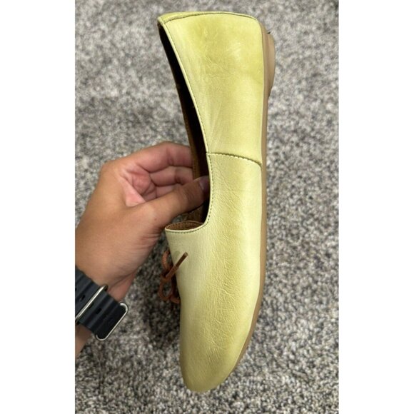 Miz Mooz Lime Green Leather Flats Lace Size 37 EUC - Picture 4 of 5